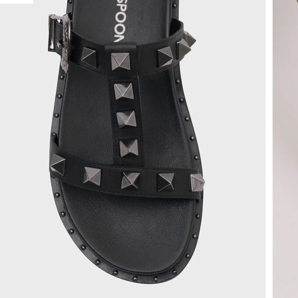 One Teaspoon Elise sandals black studded shoes slides free people NEW 42 11 - Picture 4 of 16